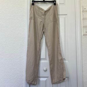 VICI Collection - Beige/Tan Wide Leg Linen Pant